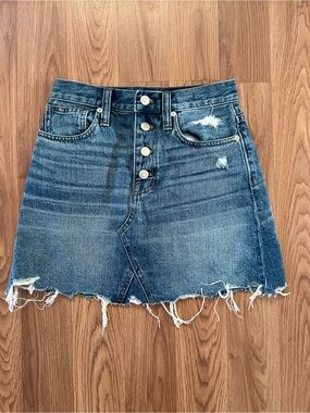 Madewell Rigid Denim A-Line Skirt Size 24